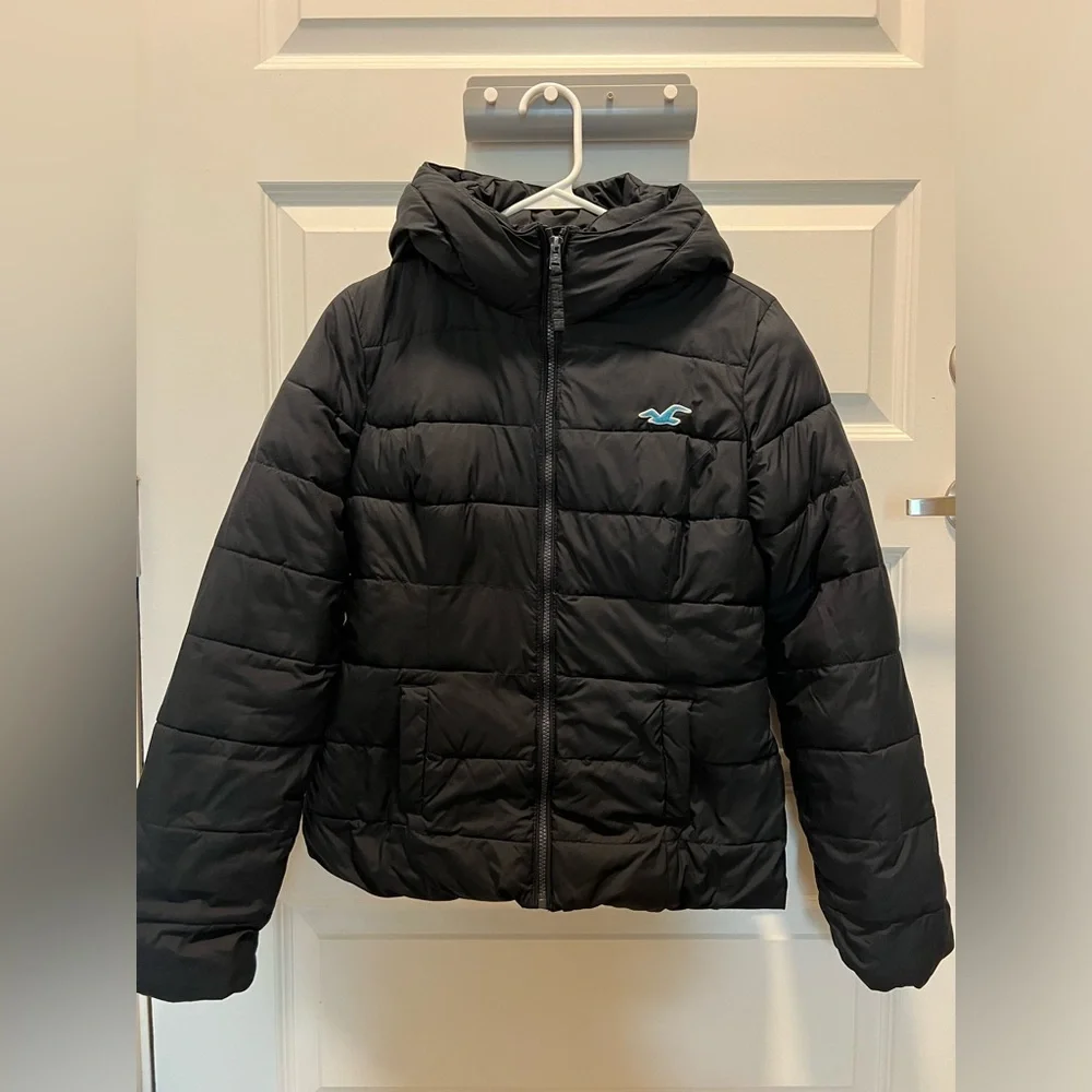 Hollister Snow/winter Fleece Lined Puffer Jacket With Hood/ size S - Picture 1 of 7